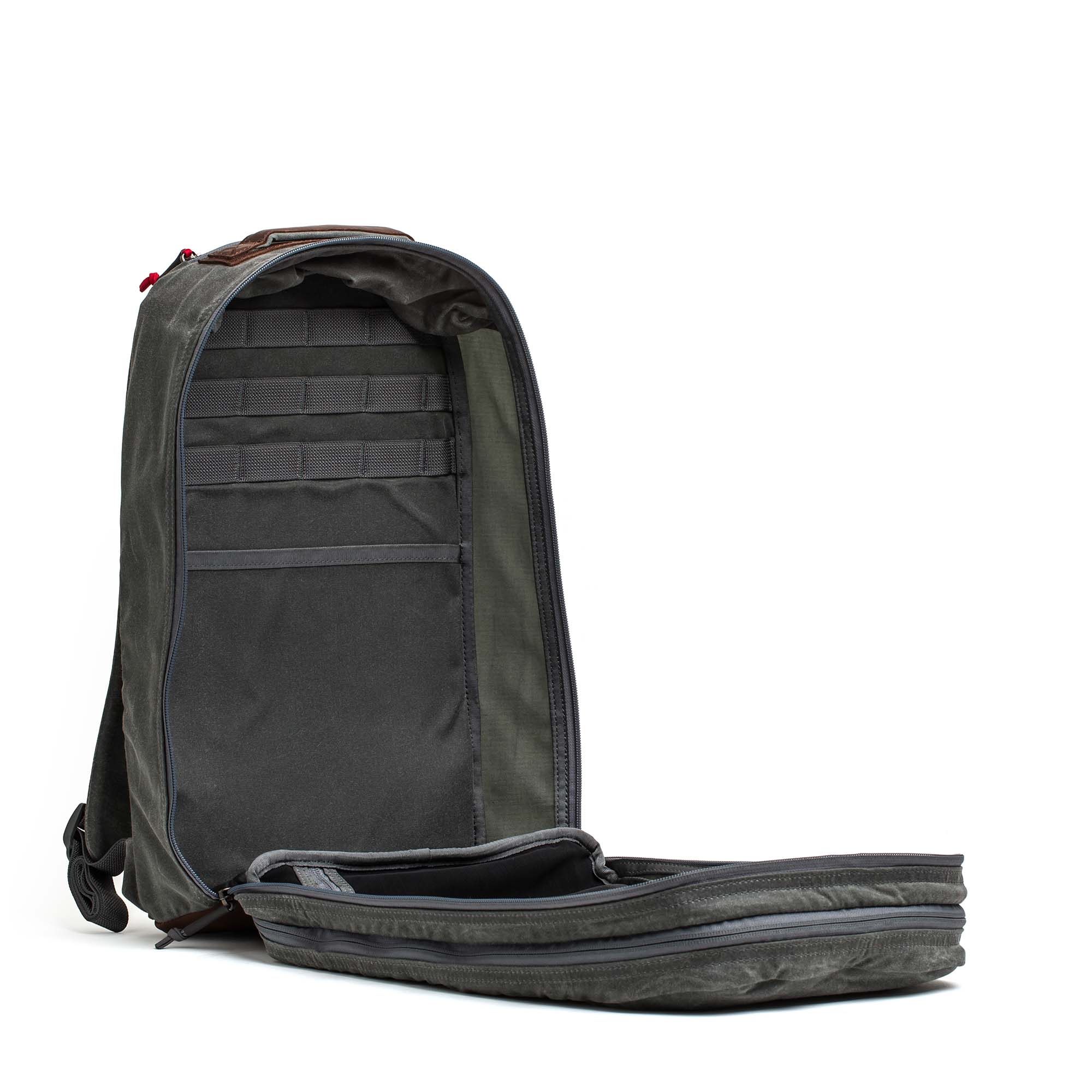 Double Compartment Bullet Ruck - Heritage Waxed Canvas - 18L - Image 25