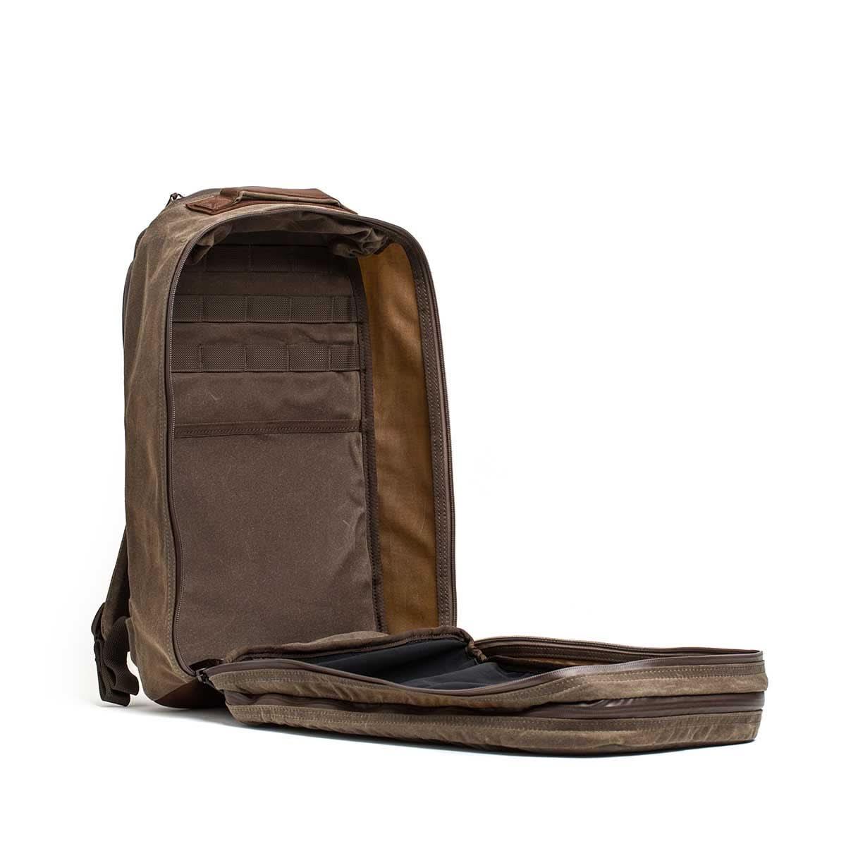 Double Compartment Bullet Ruck - Heritage Waxed Canvas - 18L - Image 17