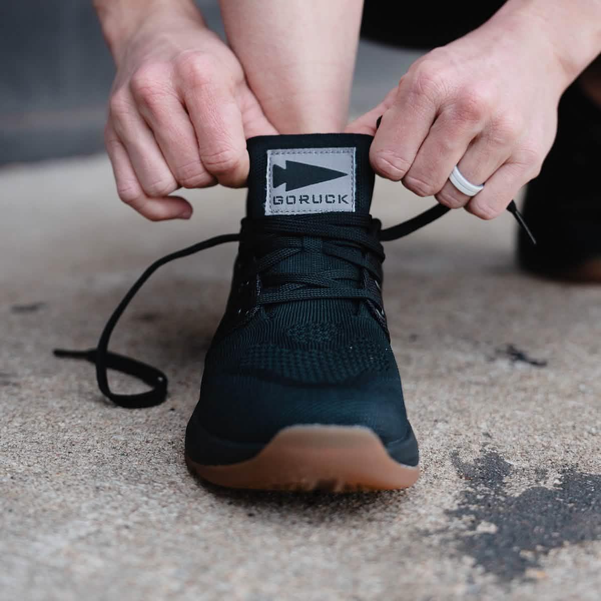 Women's Ballistic Trainers - Black + Gum w/ Black Reflective Spearhead - Image 7