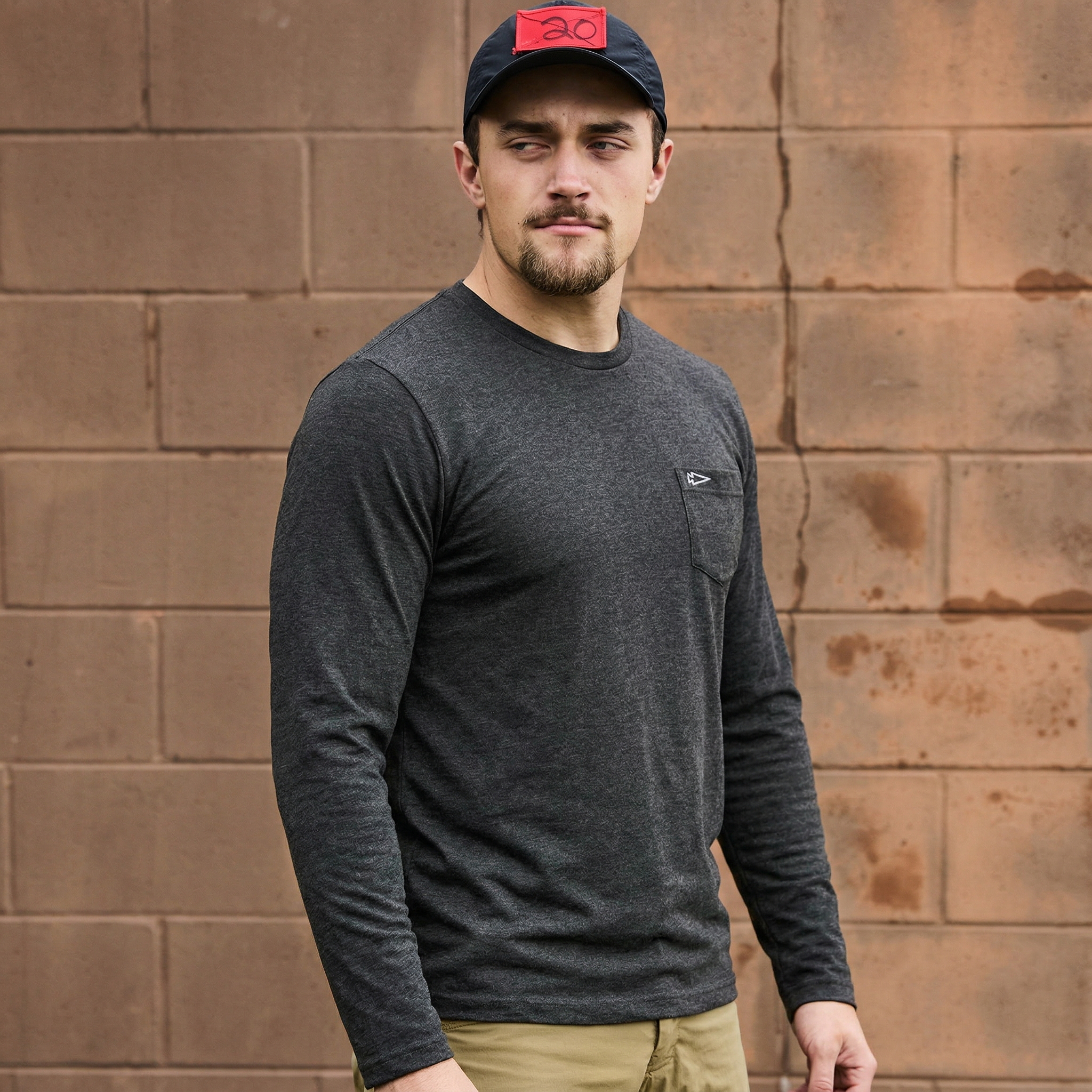 Men's Long Sleeve Pocket Tee - Tri-BlendX
