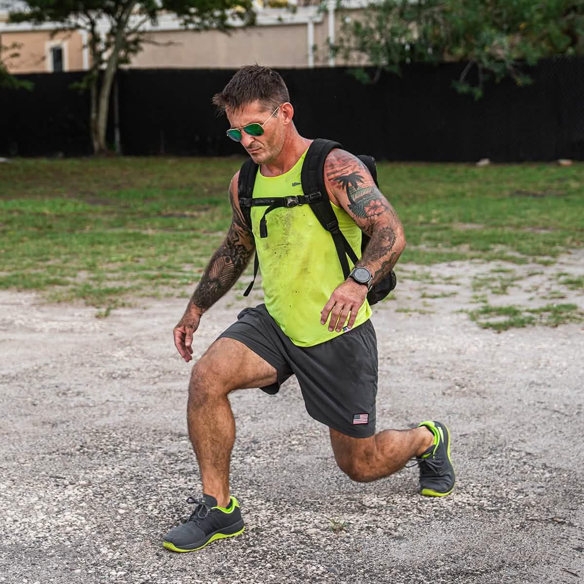 Men's Ballistic Trainers - Wolf Grey + Acid Lime - Image 6
