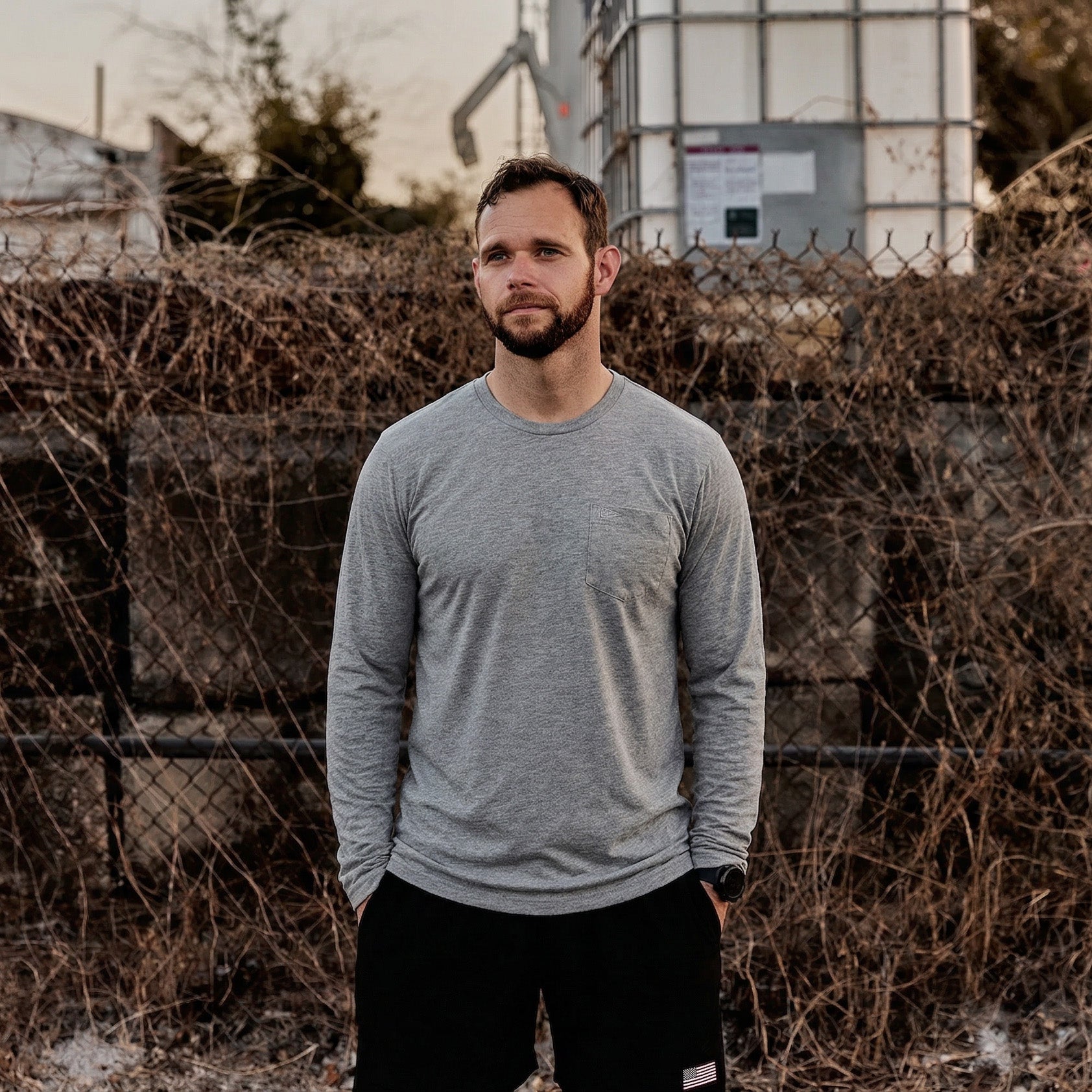 Men's Long Sleeve Pocket Tee - Tri-BlendX - Image 11