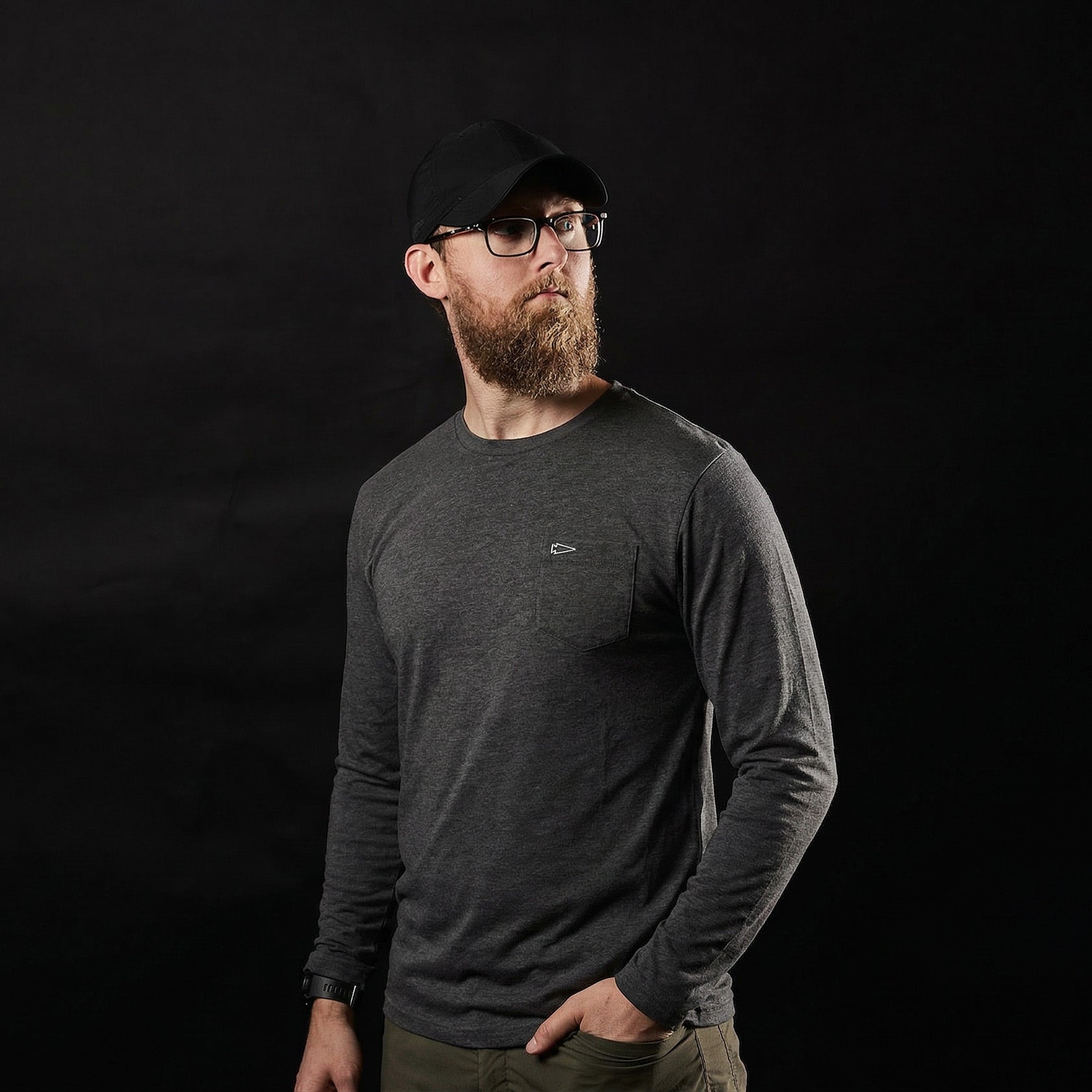Men's Long Sleeve Pocket Tee - Tri-BlendX - Image 6
