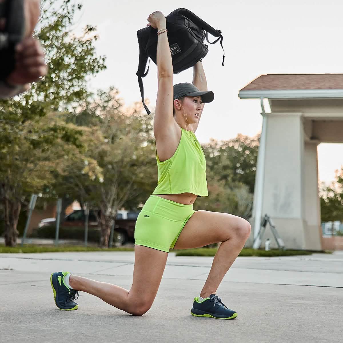 Women's Ballistic Trainers - Wolf Grey + Acid Lime - Image 2